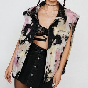 Tie Dye Denim Boyfriend Vest